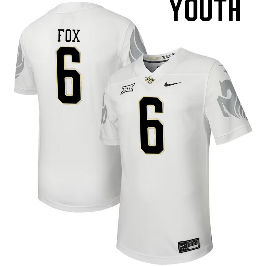 Youth #6 Kylan Fox UCF Knights Big 12 Conference College Football Jerseys Stitched-Black